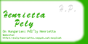 henrietta pely business card